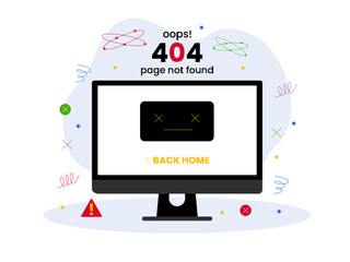 Connection error. Page not found vector illustration