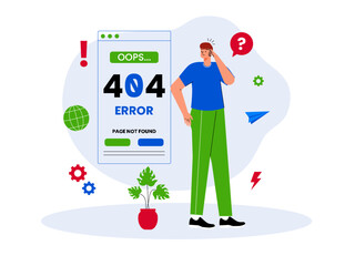 Network error. Page not found vector illustration