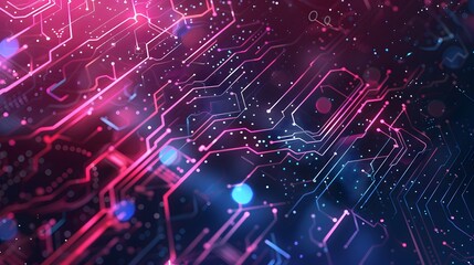 Fototapeta premium Abstract Futuristic Technology Background with Glowing Circuit Board