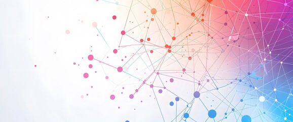 Abstract Geometric Background with Colorful Dots and Lines