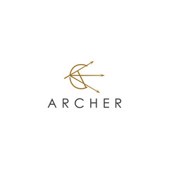 Archer logo design template vector illustration
