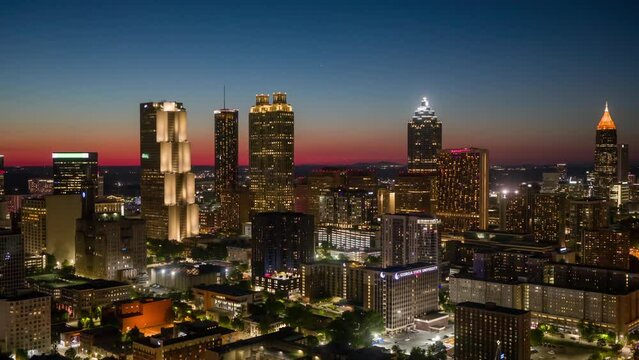 Aerial View of Atlanta at Sunset