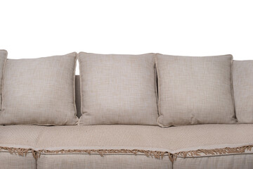 Sofa with pillows isolated Background