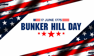 Vector Illustration of bunker hill day. The Battle of Bunker Hill was fought on June 17, 1775.