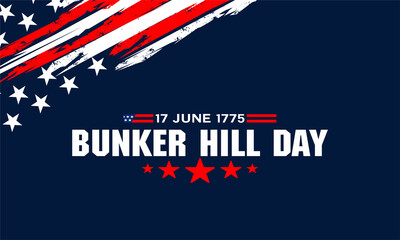 Vector Illustration of bunker hill day. The Battle of Bunker Hill was fought on June 17, 1775.