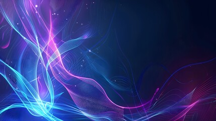 Abstract blue and purple dynamic background. Futuristic vivid neon swirl lines. Light effect.