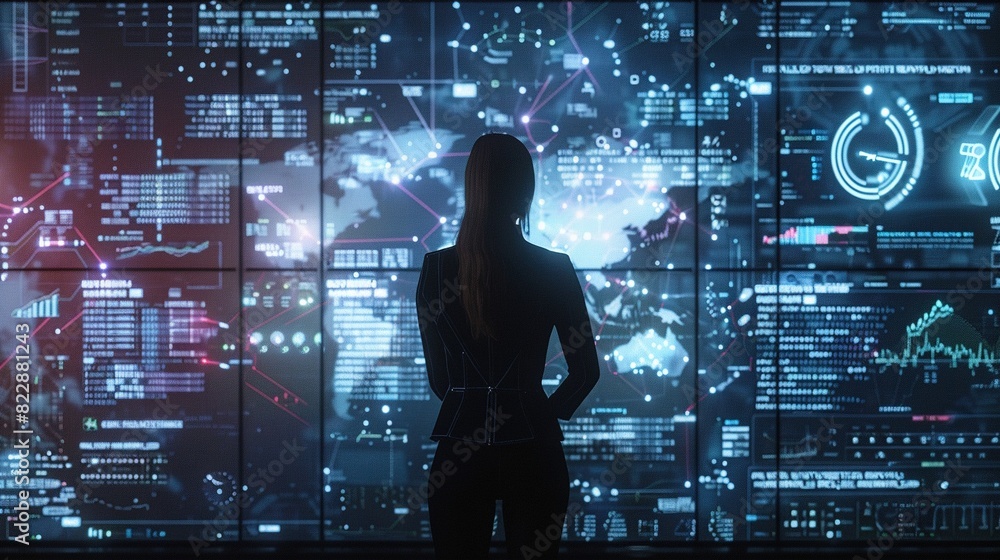 Poster data that can predict the future. artificial intelligence digital technologies of fut. futuristic ba
