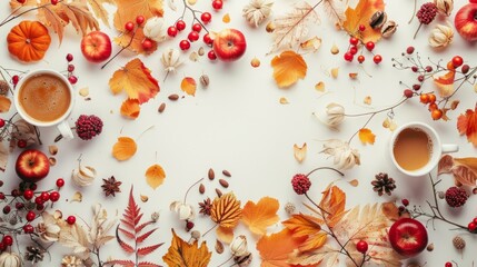 First Day of Fall Concept with copy space area for text. Beautiful background