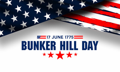 Vector Illustration of bunker hill day. The Battle of Bunker Hill was fought on June 17, 1775.