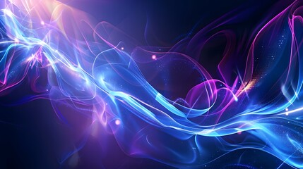 Abstract blue and purple dynamic background. Futuristic vivid neon swirl lines. Light effect.