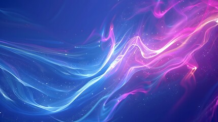 Abstract blue and purple dynamic background. Futuristic vivid neon swirl lines. Light effect.