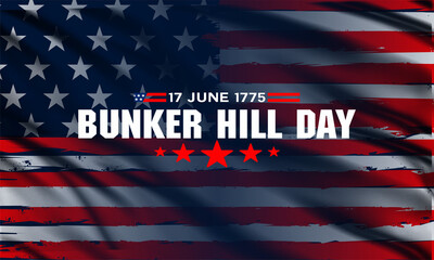 Vector Illustration of bunker hill day. The Battle of Bunker Hill was fought on June 17, 1775.