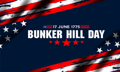 Vector Illustration of bunker hill day. The Battle of Bunker Hill was fought on June 17, 1775.