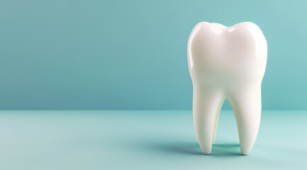 The tooth white on simple background for dental or medical concept