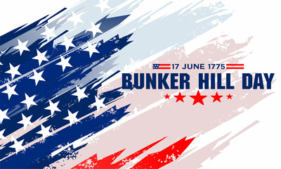 Vector Illustration of bunker hill day. The Battle of Bunker Hill was fought on June 17, 1775.