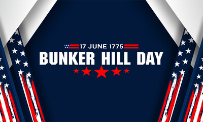 Vector Illustration of bunker hill day. The Battle of Bunker Hill was fought on June 17, 1775.