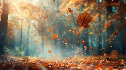 First Day of Fall Concept with copy space area for text. Beautiful background