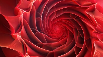 An abstract background featuring a golden ratio spiral in shades of red
