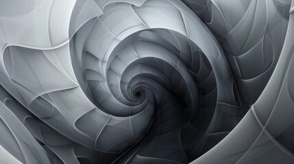 An abstract background featuring a golden ratio spiral in shades of gray