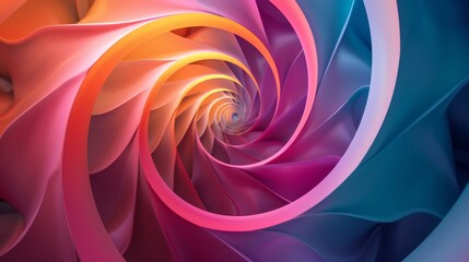 Obraz premium An abstract background featuring a golden ratio spiral in shades of generally colourful of three colors