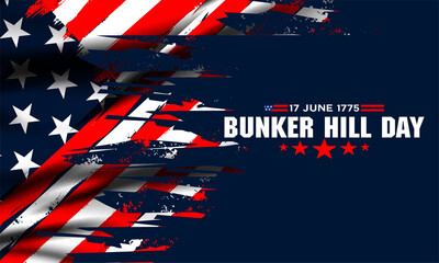 Vector Illustration of bunker hill day. The Battle of Bunker Hill was fought on June 17, 1775.