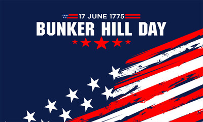 Vector Illustration of bunker hill day. The Battle of Bunker Hill was fought on June 17, 1775.