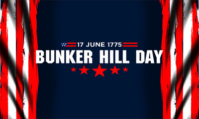 Vector Illustration of bunker hill day. The Battle of Bunker Hill was fought on June 17, 1775.