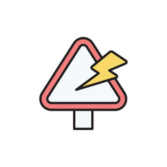 High Voltage icon design with white background stock illustration