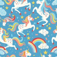 seamless pattern with unicorn