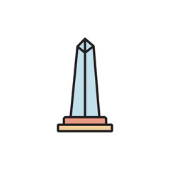 Obelisk icon design with white background stock illustration
