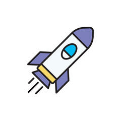 Rocket icon design with white background stock illustration