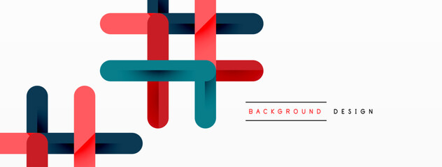 Obraz premium Colorful lines with shadows. Geometric background design. Vector Illustration For Wallpaper, Banner, Background, Card, Book Illustration, landing page