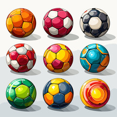 Set of Various Balls for Sport Games