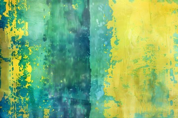 Abstract Grunge Background with Green, Blue, and Yellow