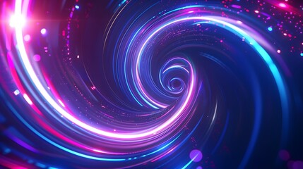 Obraz premium Abstract blue and purple dynamic background. Futuristic vivid neon swirl lines. Light effect.