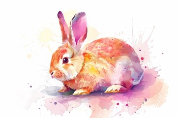 watercolor art. illustration of a rabbit