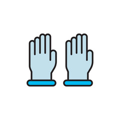 Hand Gloves icon design with white background stock illustration