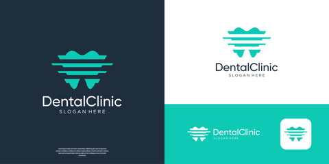 Abstract dental care logo design inspiration.