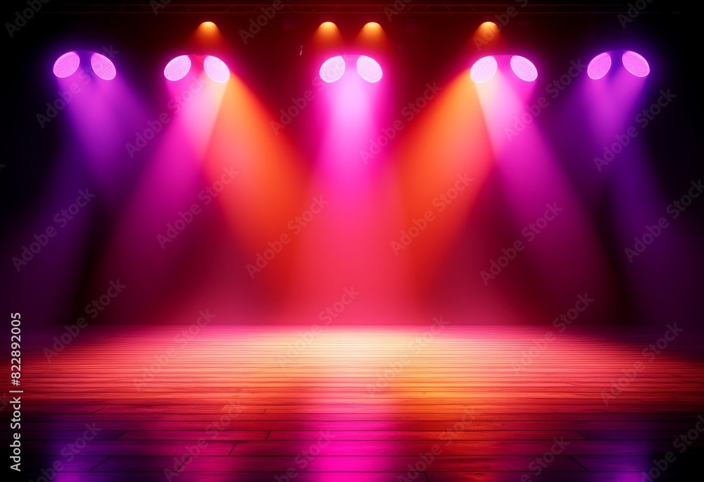 Poster dance illuminated stage dynamic color empty art design image spotlight modern lighting washes light 