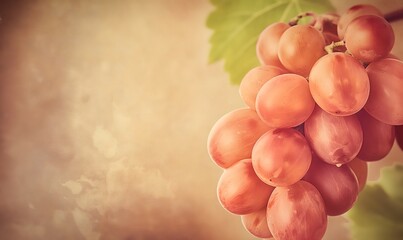 Close-up of fresh red grapes against a textured beige background