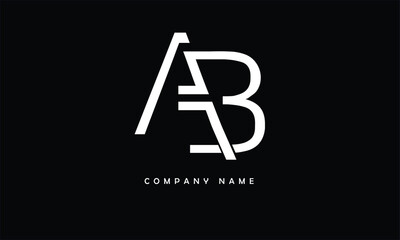 AB, BA, A, B Abstract Letters Logo Monogram