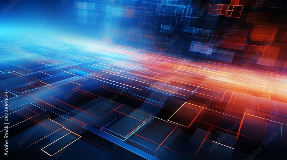 Poster futuristic abstract business technology background with computer fade effect - high-tech digital inn