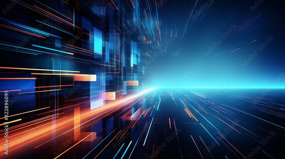 Poster futuristic abstract business technology background with computer fade effect - high-tech digital inn