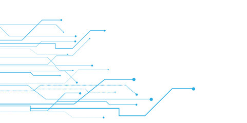 Vectors Technology blue circuit diagram. High-tech connection system on a white background.
