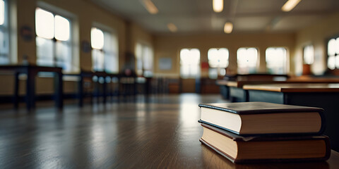 empty classroom back to school concept nice vintage interior of educational environment