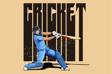 cricket athlete player illustration design vector