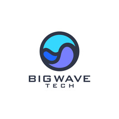 Abstract wave technology logo vector