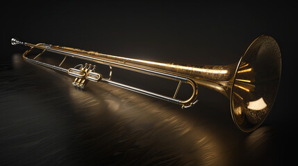 trumpet isolated on black