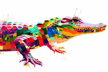 wpap pop art. illustration of a crocodile