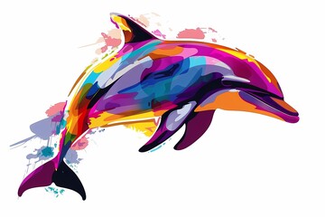 wpap pop art. illustration of a dolphin